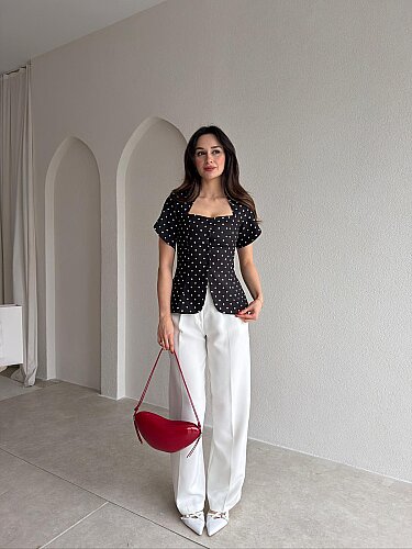 MONİLA Puantiyeli Ceket 6891 - Siyah - 2