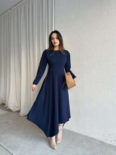 MORATA Midi Elbise 8517 - Lacivert 