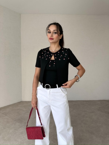 MORRİSON Crop-Hırka Takım 4396 - Siyah - 2
