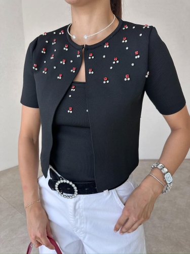 MORRİSON Crop-Hırka Takım 4396 - Siyah - 3