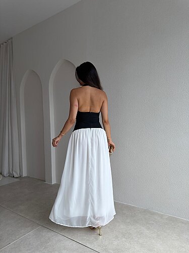 MOSSO Maxi Elbise 4154 - Beyaz - 3