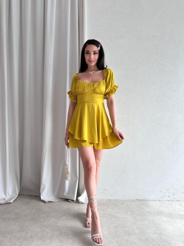 NAGEL Mini Elbise 5772 - Sarı · 2