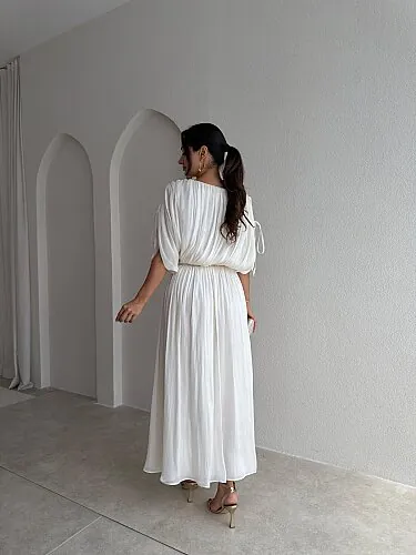 NALANİ Midi Elbise 4190 - Beyaz - 3