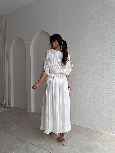 NALANİ Midi Elbise 4190 - Beyaz - 3