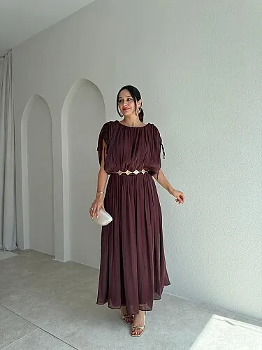  NALANİ Midi Elbise 4190 - Bordo - Mooi Butik