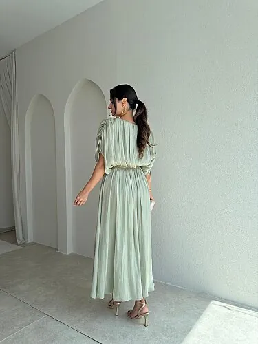 NALANİ Midi Elbise 4190 - Mint - 3