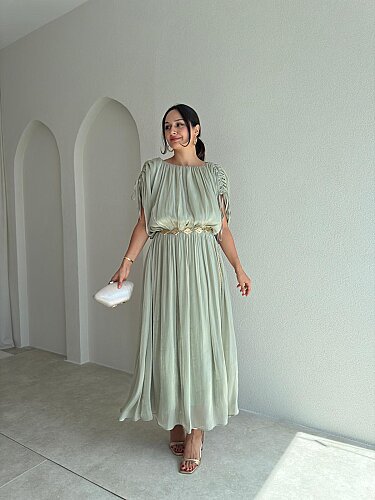 NALANİ Midi Elbise 4190 - Mint - 1