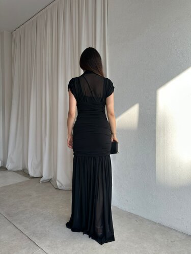 NELLİE Maxi Elbise 8476 - Siyah - 4