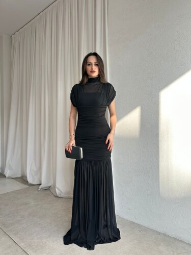 NELLİE Maxi Elbise 8476 - Siyah - 1