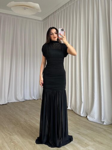 NELLİE Maxi Elbise 8476 - Siyah - 3