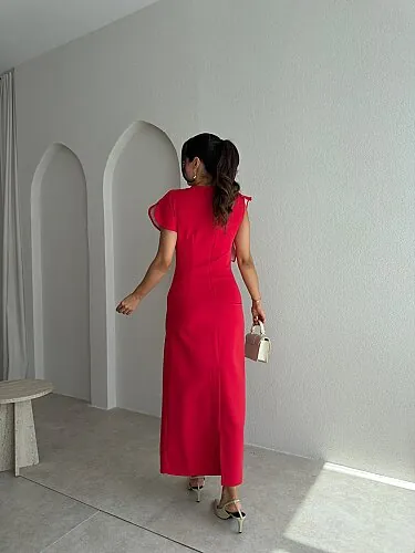 NİKOLA Midi Elbise 5419 - Kırmızı - 3