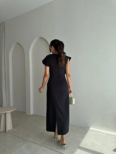 NİKOLA Midi Elbise 5419 - Siyah - 3