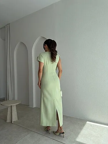 NİKOLA Midi Elbise 5419 - Su Yeşili - 3