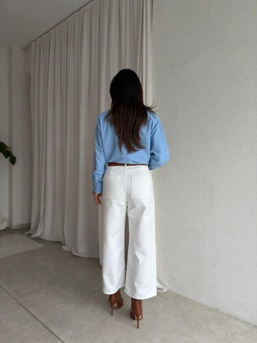 NİTE Kemerli Jean 8944 - Beyaz - 3