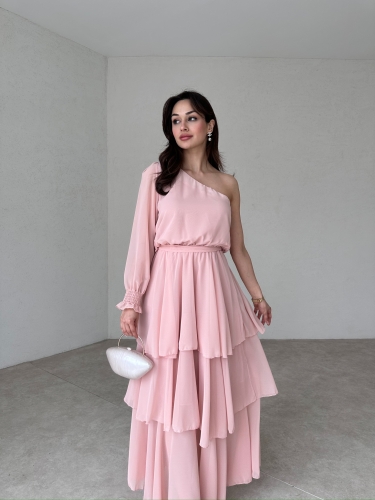 NOAM Maxi Elbise 8046 - Pudra - 1