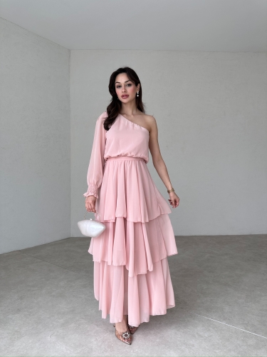 NOAM Maxi Elbise 8046 - Pudra - 2