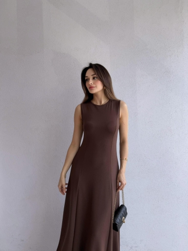 NOLLER Maxi Elbise 6748 - Acı kahve - 1