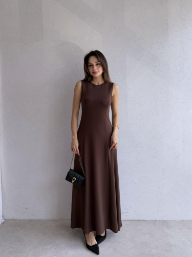 NOLLER Maxi Elbise 6748 - Acı kahve - 2