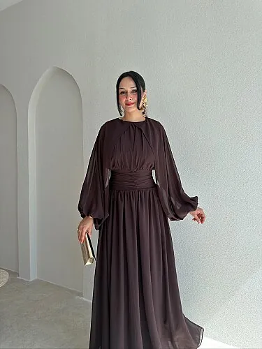 NORELLA Maxi Elbise 4151 - Acı Kahve - 2