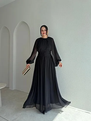 NORELLA Maxi Elbise 4151 - Siyah - Mooi Butik