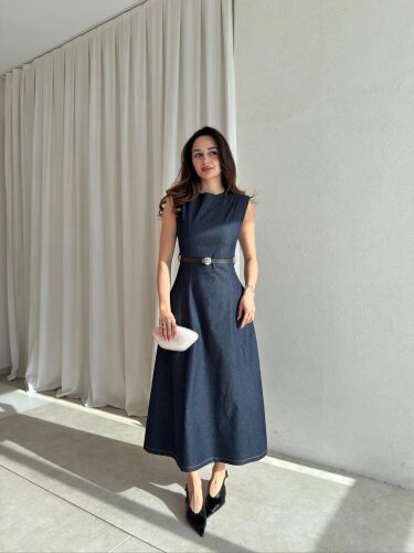 ODESSA Denim Elbise 1597 - Lacivert 