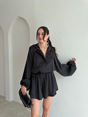 ORDER Saten Mini Tulum 3705 - Siyah - 1