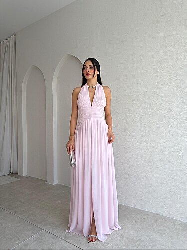 OSTERA Maxi Elbise 4024 - Pudra - 3