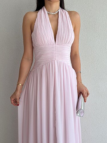 OSTERA Maxi Elbise 4024 - Pudra - 4