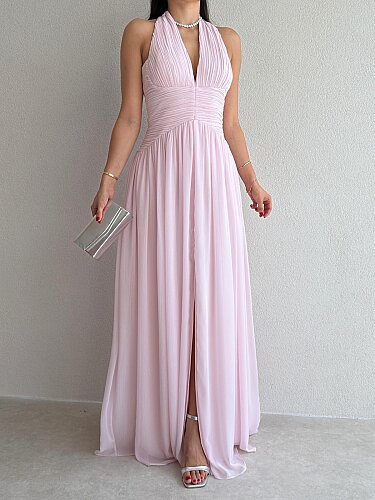 OSTERA Maxi Elbise 4024 - Pudra - 2