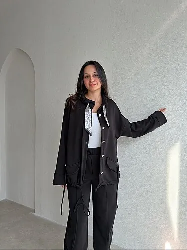 OTRO Fularlı Takım 5268 - Siyah - 3