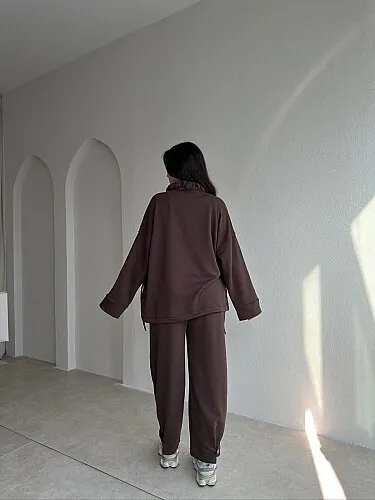 OTRO Fularlı Takım 5268 - Acı Kahve - 4