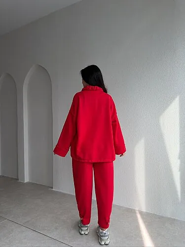 OTRO Fularlı Takım 5268 - Kırmızı - 3