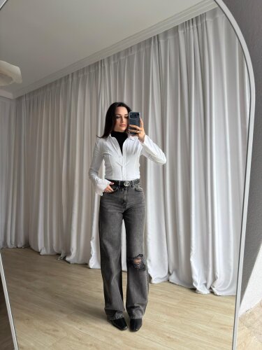 OVER Dizi Yırtık Jean 8806 - Füme - 3