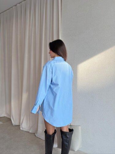 Oversize Basic CAZZİE Gömlek 7294 - Mavi · 4