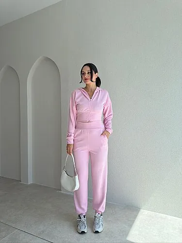 PALMER Fermuarlı Takım 4189 - Pembe - Mooi Butik