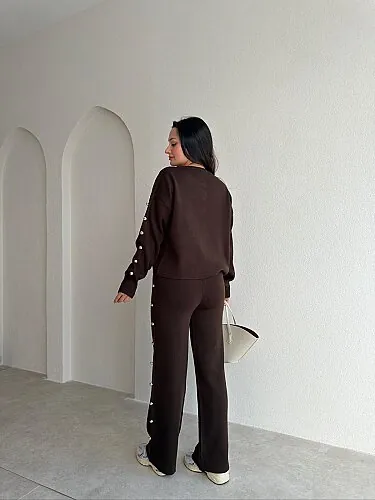 PARVİNA Triko Takım 6948 - Acı Kahve - 3