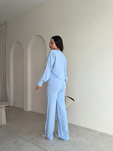 PARVİNA Triko Takım 6948 - Bebe Mavisi - 3