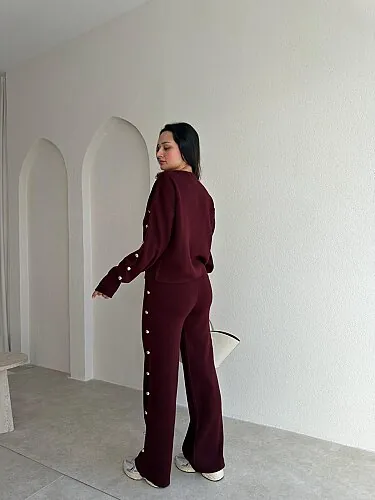 PARVİNA Triko Takım 6948 - Bordo - 3