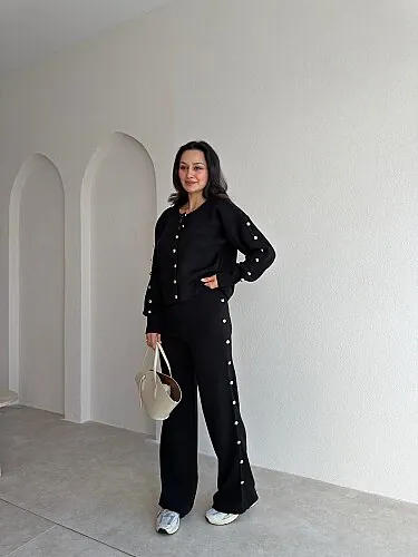 PARVİNA Triko Takım 6948 - Siyah - 2