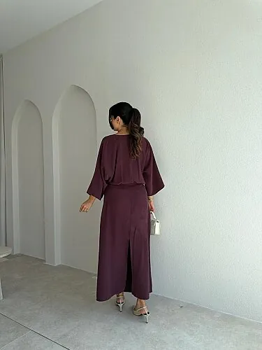 PAVARD Midi Elbise 4194 - Bordo - 3