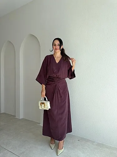 PAVARD Midi Elbise 4194 - Bordo 