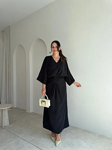 PAVARD Midi Elbise 4194 - Siyah - Mooi Butik
