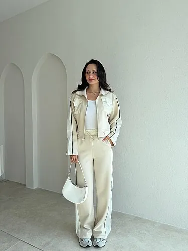 PELE İkili Takım 8882 - Krem Rengi - Mooi Butik
