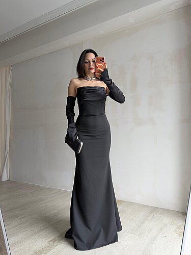 PERİSA Maxi Elbise 5082 - Siyah - 4