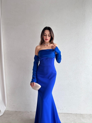 PERİSA Maxi Elbise 5082 - Saks Mavisi - 2