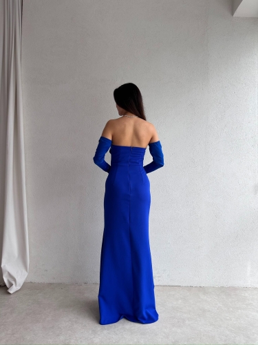 PERİSA Maxi Elbise 5082 - Saks Mavisi - 3