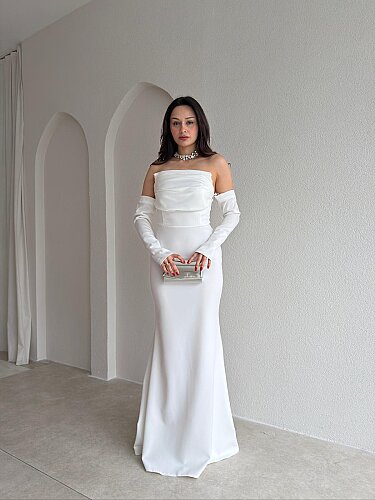 PERİSA Maxi Elbise 5082 - Beyaz - 1