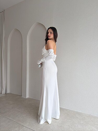 PERİSA Maxi Elbise 5082 - Beyaz - 3