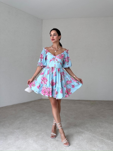 PERONA Mini Elbise 6658 - Pembe - 2