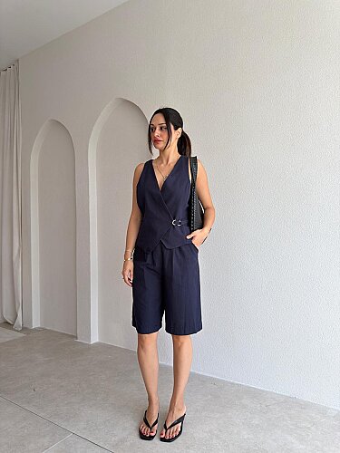 PİAKOS Keten Tulum 4046 - Lacivert - 1